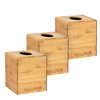 Alpine Industries Bamboo Wooden Tissue Box Cover, PK3 ALP405-BMB-3pk